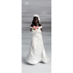 Cake Topper Sposa di Colore Singola