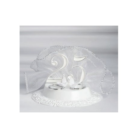 Cake Topper Anniversario 25° Fedi Oro