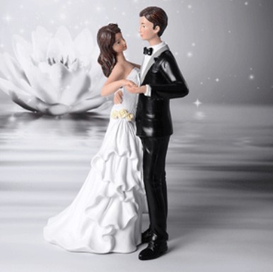 Topper Sposi eleganti con fiori ideale come centrale per torte