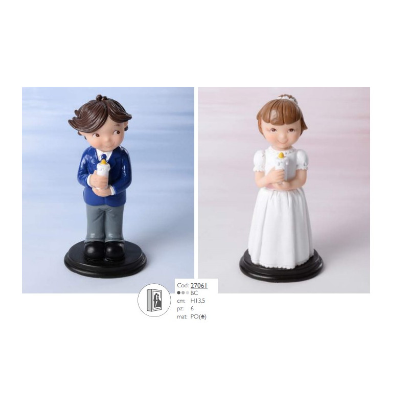 Cake topper Comunione bimba e bimbo in piedi