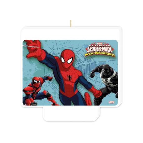 Candelina Spiderman in plastica con piedino