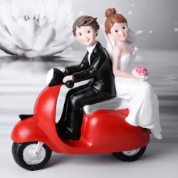 Cake topper Sposi in vespa