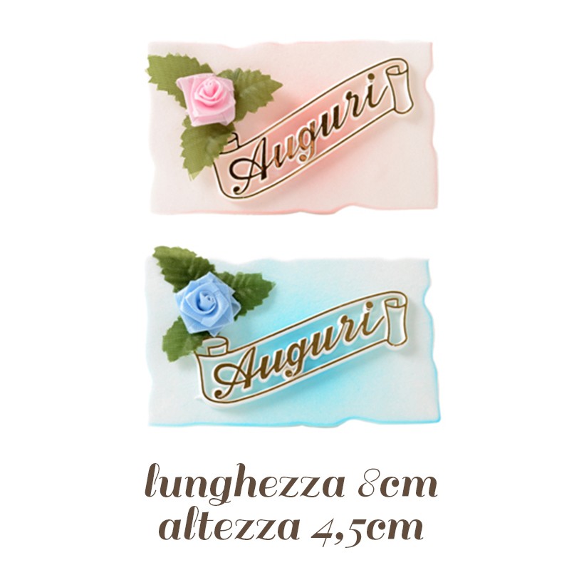 Targhette Auguri Rosa E Celeste