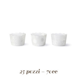 25 Pirottini Mini cupcake /muffin Bianchi 70 cc