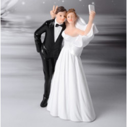 Cake topper Sposi con Selfie divertente