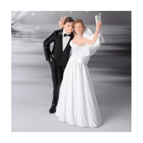 Cake topper Sposi con Selfie divertente