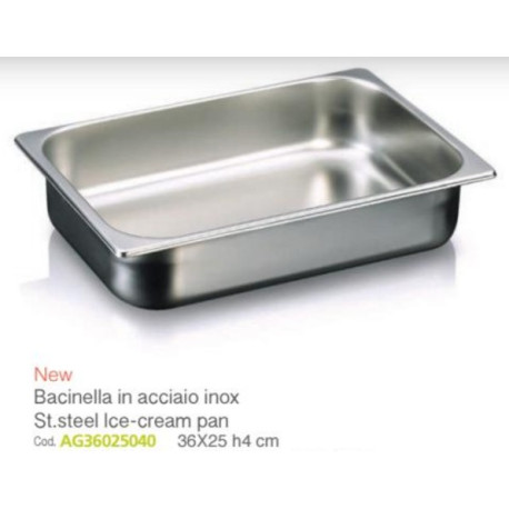 Bacinella per Gelateria Acciaio Inox