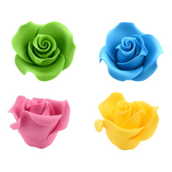 Rose gia' pronte in pasta di zucchero 3d in vari colori