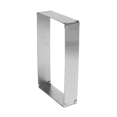 Anello Regolabile Per Torte In Acciaio Inox - Rettangolare 30-56 Cm X 20-36 Cm, Altezza 8 Cm, Per Mousse, Dessert, Pizza
