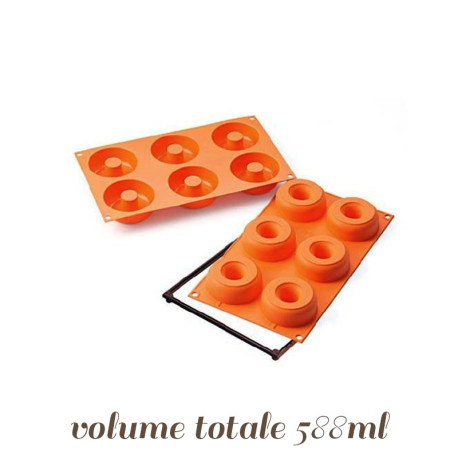 Wady – Stampo In Silicone Per Donuts 8 Fori, Antiaderente, Senza BPA, 29,5x17,2 Cm, Per Ciambelle E Biscotti