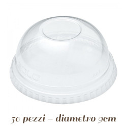 Coperchio in Plastica a Cupola per bicchieri con cannuccia