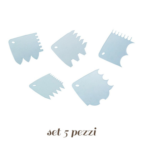 Raschiette per decoro Gelato Kit 5 pezzi