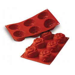 Stampo 6 Rose silicone diametro 7 cm h 5.5