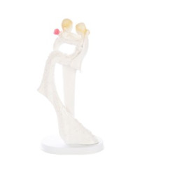 Topper Sposi eleganti con bouquet H 16 CM RESINA