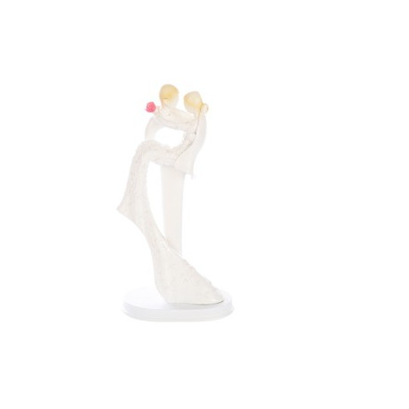 Topper Sposi eleganti con bouquet H 16 CM RESINA