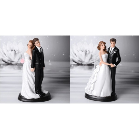 Cake topper Sposi con velo eleganti altezza 20 cm