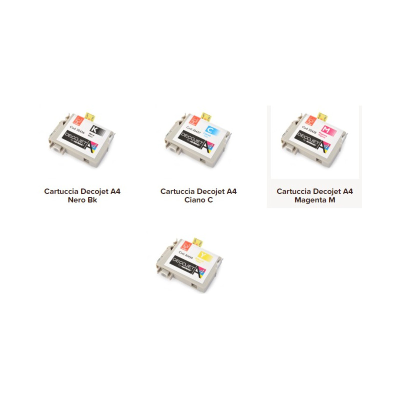 Cartucce per stampante alimentare A4 Decojet vari colori