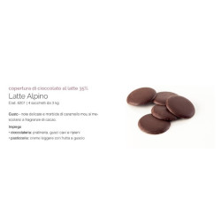 Cioccolato da copertura al latte alpino kg 3 alta qualita' Gioari
