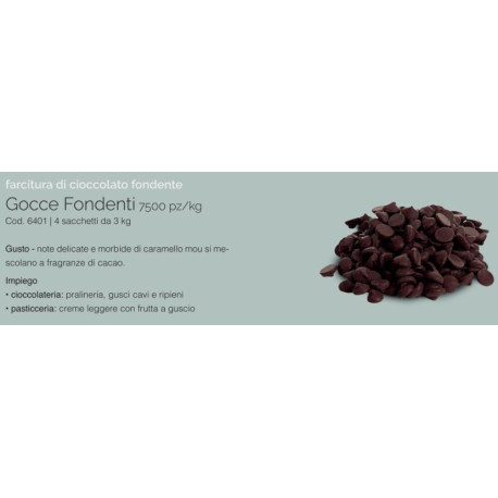 3 kg di Gocce di Cioccolata fondente 12000 pz