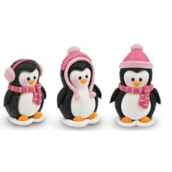 Pinguine di Natale in rosa gelatina e zucchero