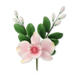 RAMO ORCHIDEA ROSA + FOGLIA