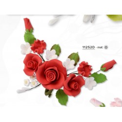 RAMO ROSELLINE ROSSE + FOGLIE