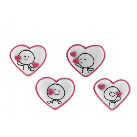 Cuore in zucchero Rosa con decori