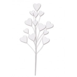 Ramo CUORI BIANCHI h.16cm