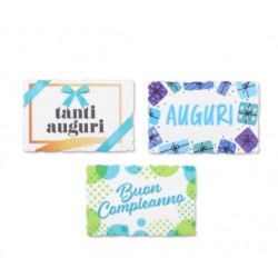 Targhetta buon compleanno e auguri per torte 8,5x5,5cm