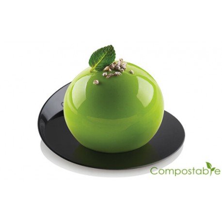 set 100 compostabile black trays diametro8.6